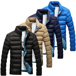 M-6XL, мужская зимняя куртка 2019, модная мужская парка с воротником-стойкой, Мужская однотонная Толстая куртка и пальто, мужская зимняя куртка