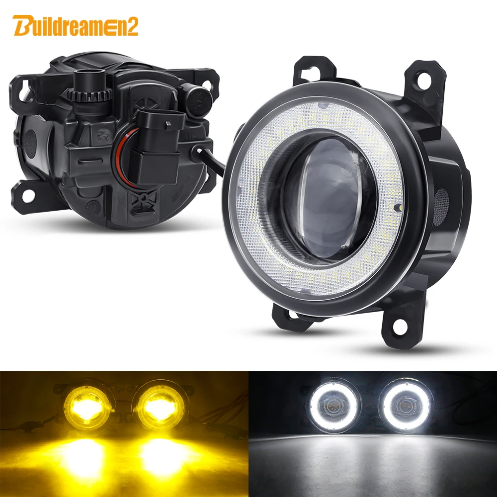 2 X Car Angel Eye Fendinebbia Led Lens Fog Daytime Running Lamp Drl 30W H11 Per Fiat 500 Panda Punto Evo Sedici Tipo Ducato Doblo