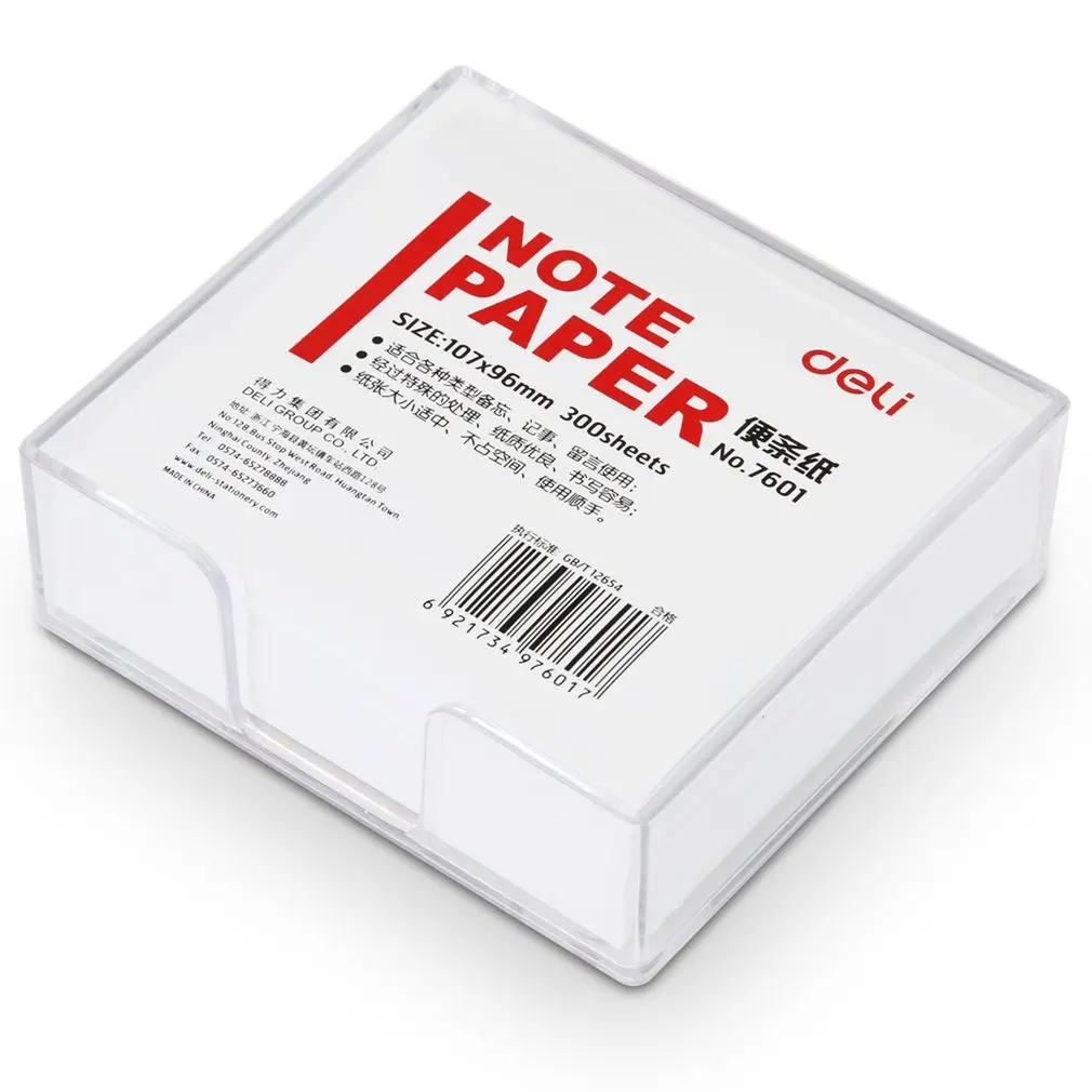 

Deli Memo Papers 7601 White 300 Sheets 107x96mm With Box Message Pad Notice Official Formal School Supplies Stationery Notepad