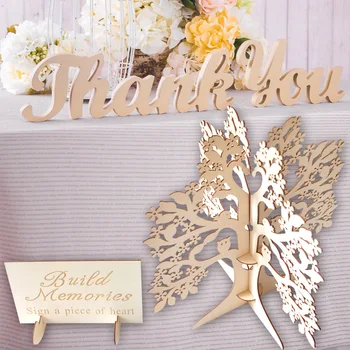 

Wooden Wishing Tree Hearts Sign In Plate DIY Wedding Guest Visit Sign Decor Wedding Supplies Guest Books