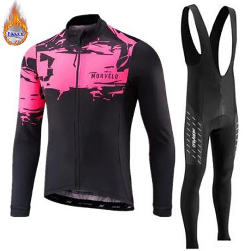 Morvelo велосипедная майка Pro Team, зимний теплый флисовый комплект с длинным рукавом, Ropa Ciclismo, велосипедный триатлон, комплект для велоспорта