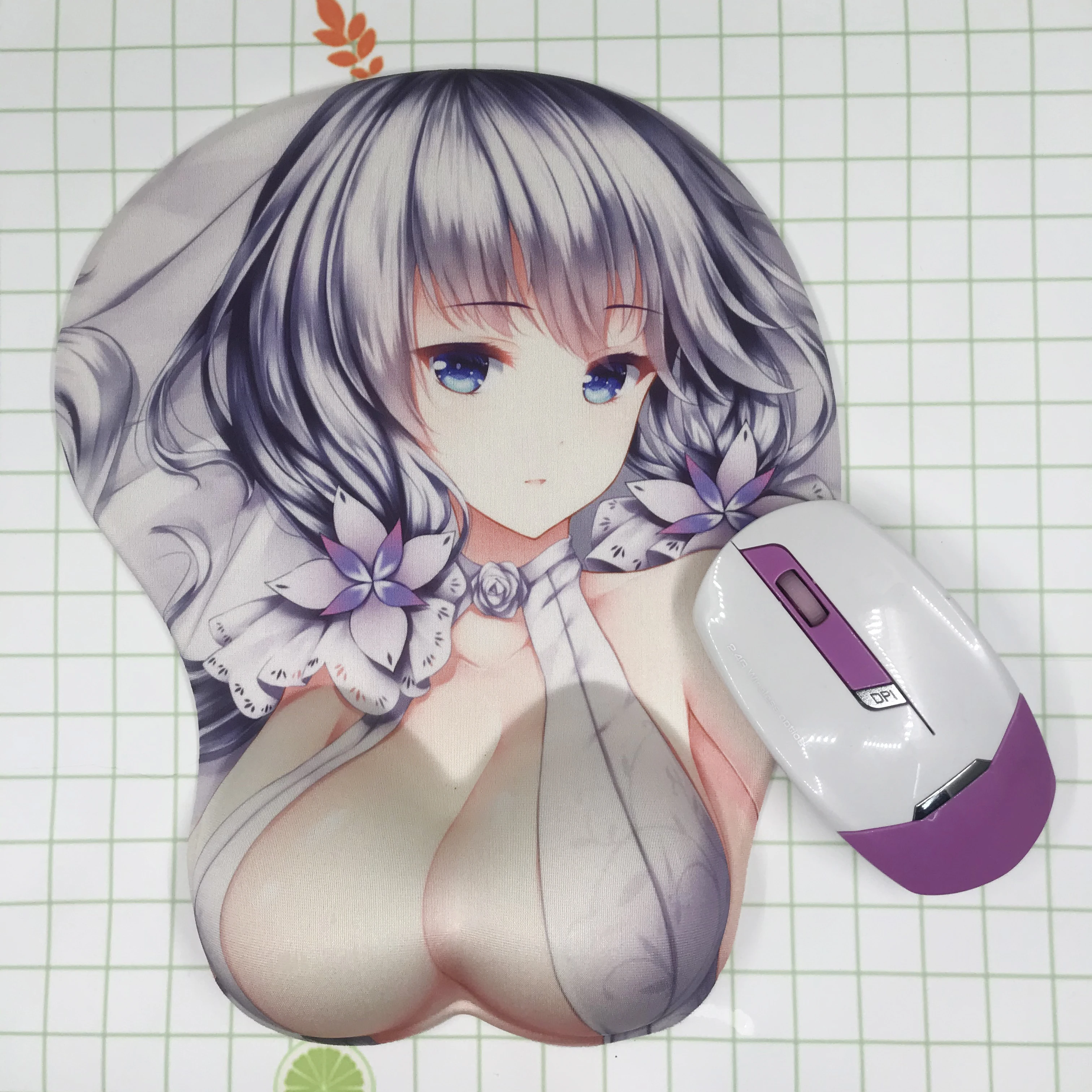 FFFAS 3D коврик для мыши на запястье удобный эргономичный Oppai темно синий геймер