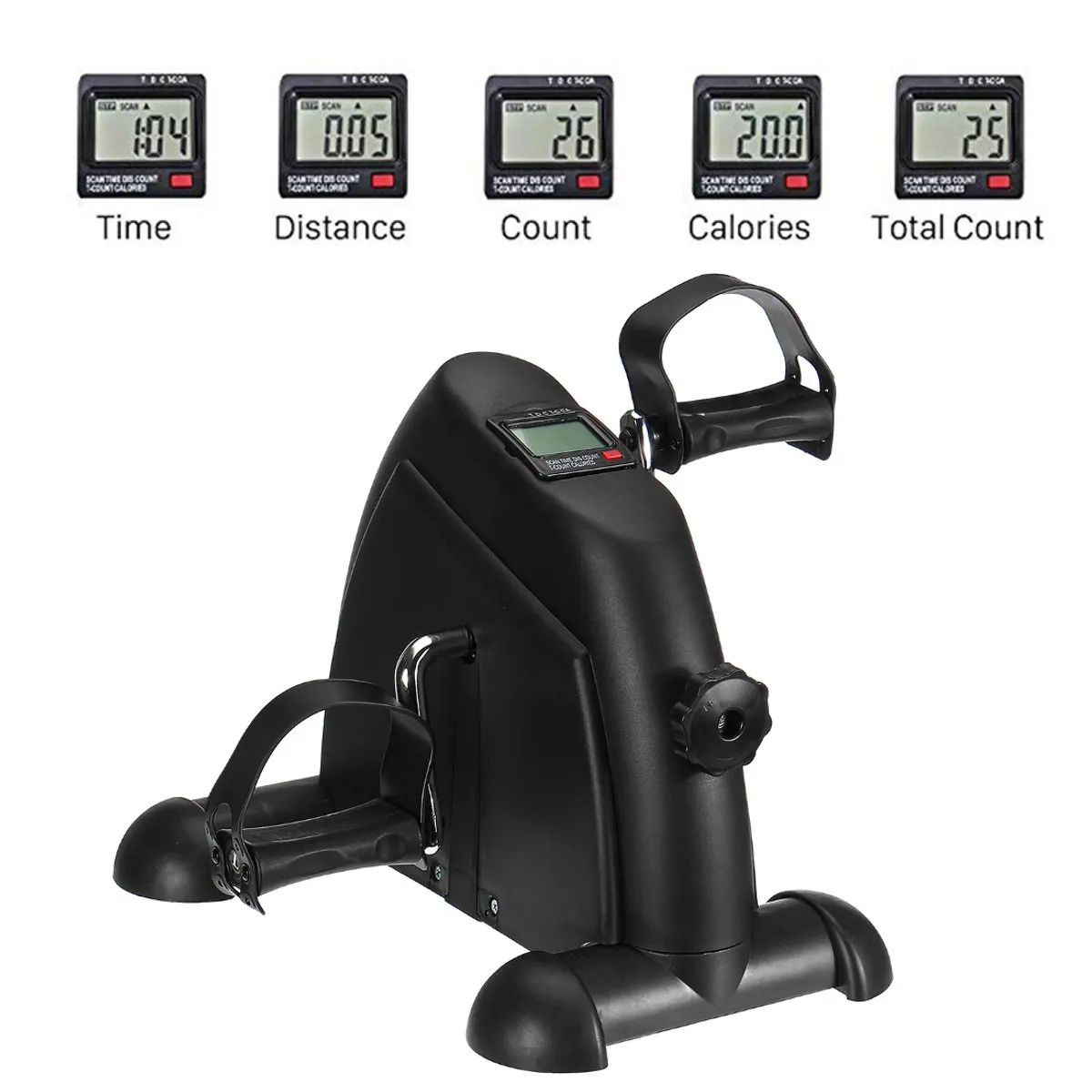 Mini Pedal Stepper Bike Indoor Cycling Fitness Exerciser 4 Leg LCD Display Black for sale online 