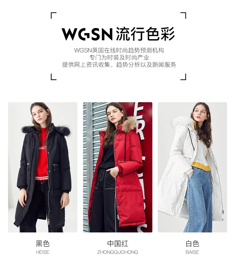 Goldfarm Women's Mid-length Korean-style New Style Large Fur Collar down Jacket Loose White down Jacket Padded Fashion