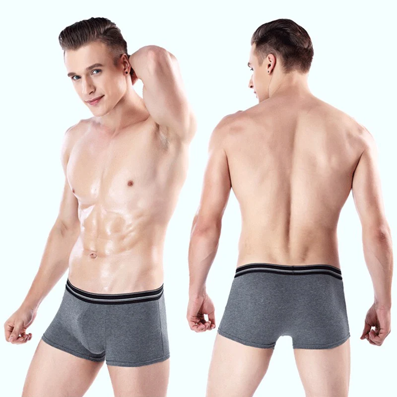 5Pcs/Lot Men Cotton Boxers Shorts Underwear Mens Comfortable Underpants Flexible Solid Breathable Shortsboxers Hot Sale