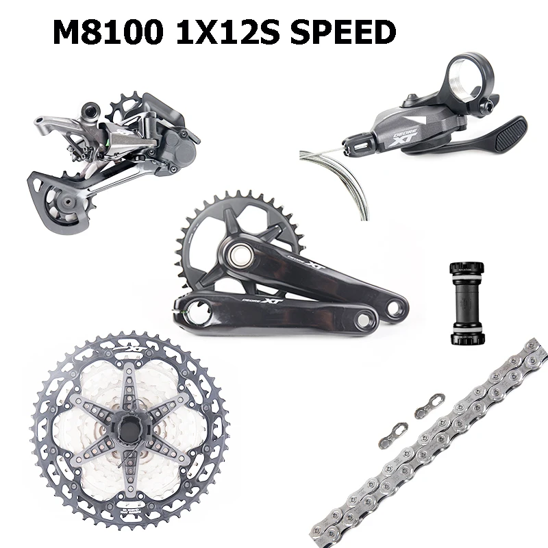 

SHIMANO DEORE XT M8100 Groupset 1x12-Speed 32T 34T 36T 170 175 Crankset Mountain Bike Groupset 10-51T M8100 Rear Derailleur