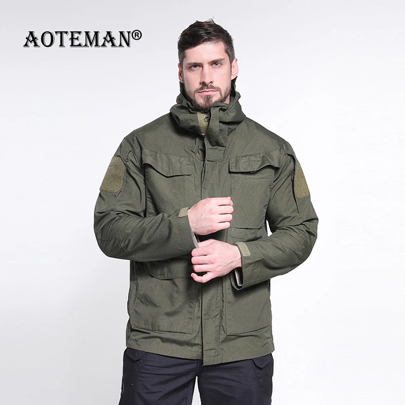 

Men's Jacket Military Coats Tactical Waterproof Windproof Jacket Hooded Men Outwear Windbreaker Men Clothing Brand Overall LM054