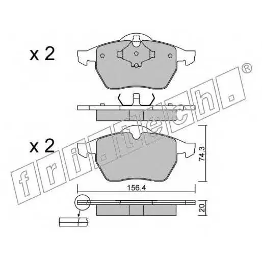 Колодки тормозные дисковые передние Audi A3 TURBO 97- fri.tech