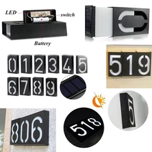 Door Number Light Solar Wall Sign Lamps Waterproof LED 6LED Outdoor Solar Digital Number Light Doorplate outdoor lighting doorplate solar lamp waterproof ip65 led solar light outdoor house indicating number solar number light