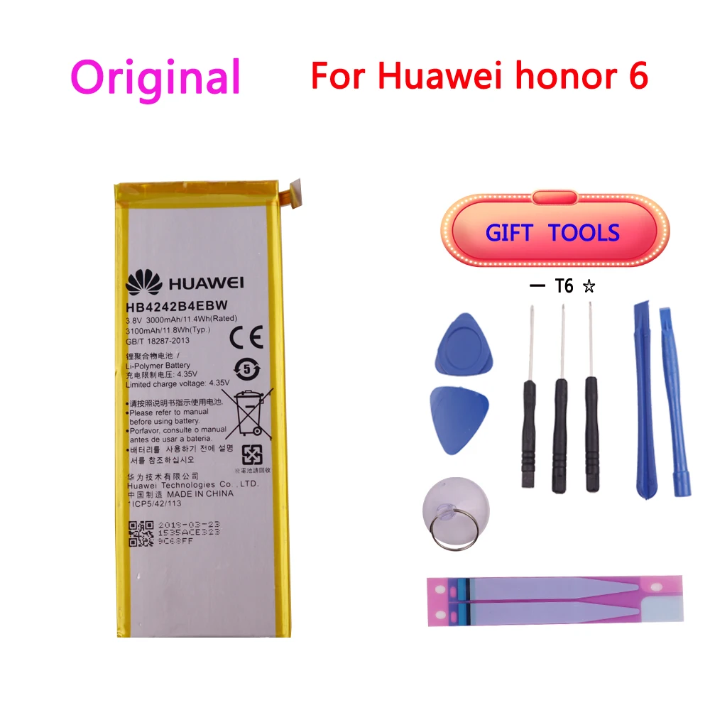 

Original Battery HB4242B4EBW 3000mAh For Huawei Honor 6 4X H60-L01 H60-L02 H60-L11 H60-L04 Replacement Phone Battery