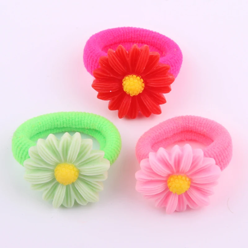 20 шт Хлопковые резинки для волос с цветочком 2 5 см|hair band|girls hairgirls hair accessories |