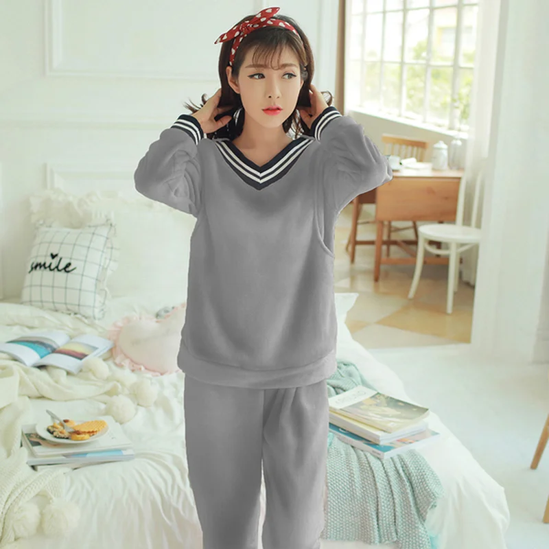 Зимняя флисовая домашняя одежда для беременных и кормящих женщин|Сон отдых| |