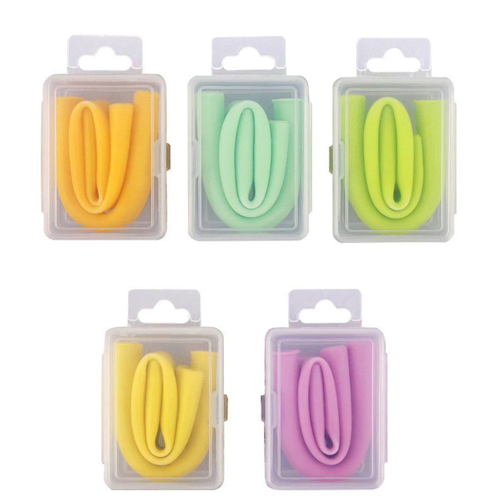 Food-Grade Drinking Straw Cocktail Portable Fruit Juice Birthday Silicone Reusable Silicone Straw Sucker Elbow Kitchen Wedding