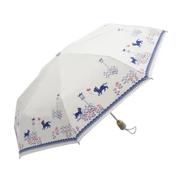

White Uv Protection Mini Parasol Modis Strong Corporate Gifts Cute Cat Umbrella Automatic Folding Open Close Sun Protection L