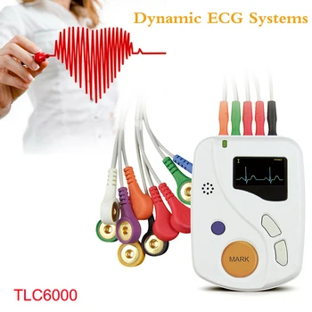 

TLC6000 Handheld Dynamic ECG Machine Portable 12 Channel 12 Lead EKG Monitor 24 hours Heart Rate Analyzer Recorder System