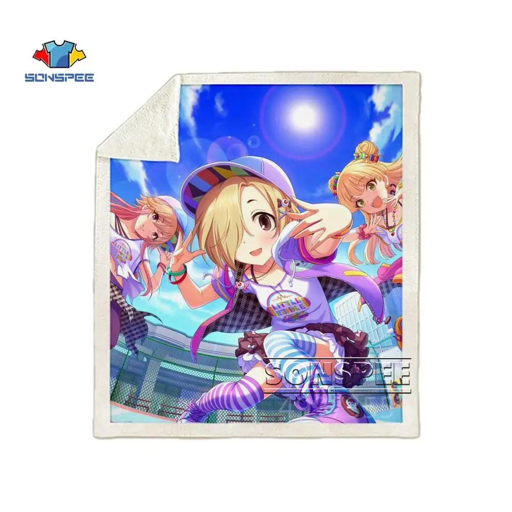 SONSPEE Idol Master Золушка девушки аниме дети взрослые 3d принт одеяло офисное одеяло для короткого сна диван одеяло покрывало зимнее теплое постельное белье - Цвет: 4