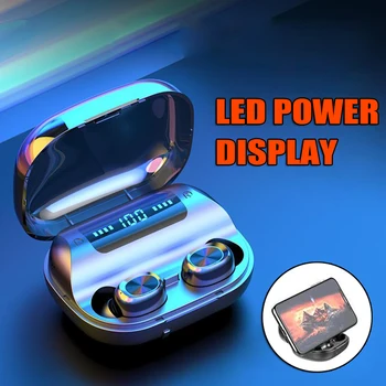 

Bluetooth5.0 Wireless Headset Mini Stereo Headset Earbuds LED Screen Display 263 Excellent Music Quality