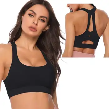 

TiaoBug Women Solid Color Cross Straps Crop Top Fitness Yoga Activewear Workout Running Sports Padded Bra Gymnastics Ballet Tops
