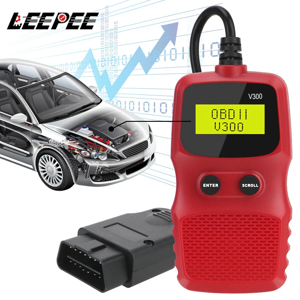 Считыватель кодов ELM327 OBD2 с цифровым дисплеем диагностические инструменты сканер