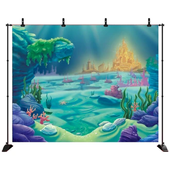 

Acejoker Mermaid background for photography Under the Sea Backdrop for Photo Studio Children Birthday Party Decoration Supplies