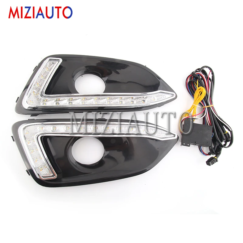 MIZIAUTO 2 предмета 12V дневной свет для Chevrolet Malibu- DRL с отверстием для противотуманной лампы Габаритные огни с сигналом поворота