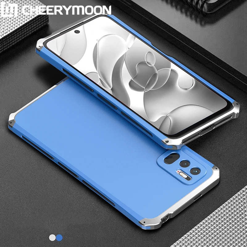 Dropshipping Anti-fall Metal Frame PC Back For Xiaomi Poco M3 Pro M3Pro Aluminum Alloy Bumper Case Cover