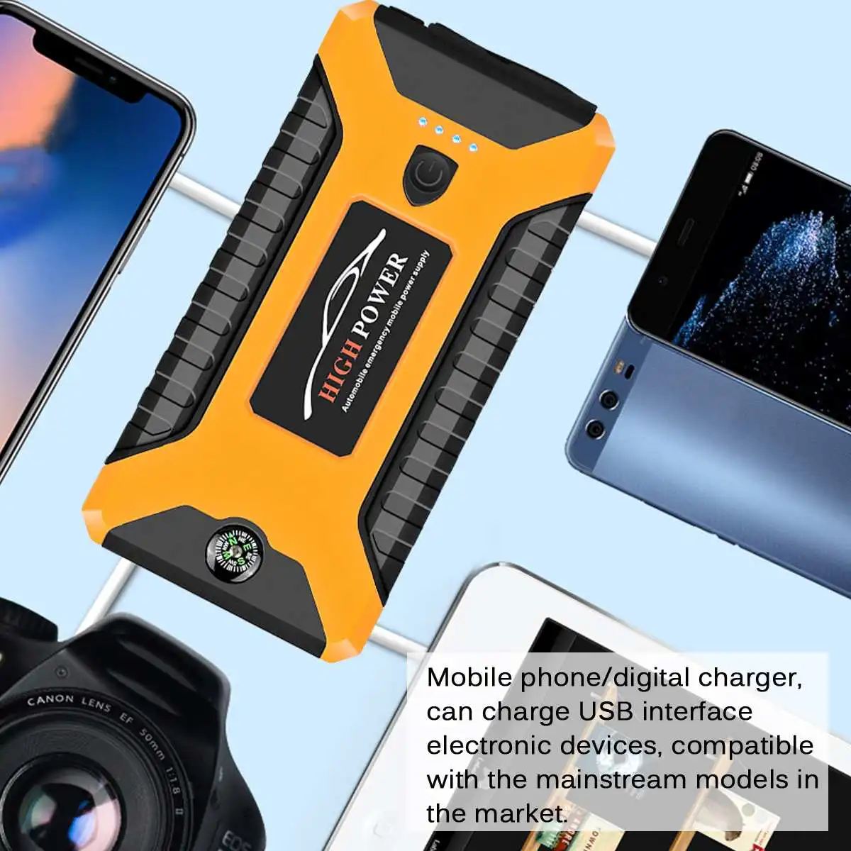 10000 мАч портативный автомобильный стартер 600А пикс Powerbank аварийный усилитель аккумулятора Цифровое зарядное устройство с светодиодный usb-портом