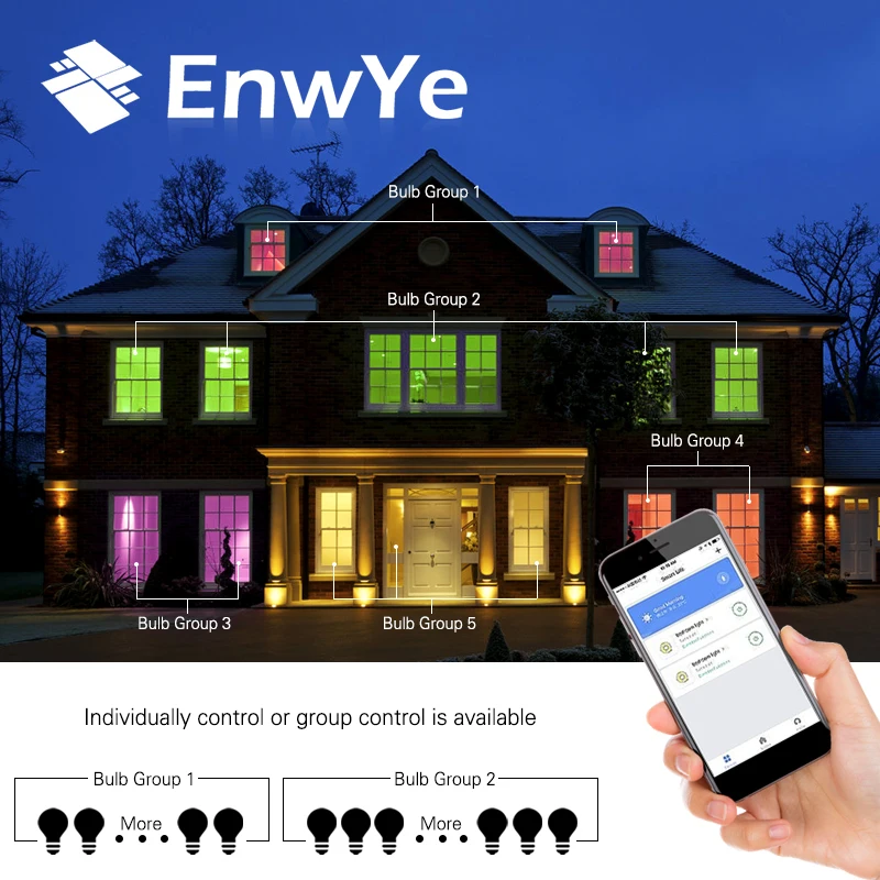 EnwYe 7 Вт умный WiFi светильник RGB + WW CW поддержка Amazon ECHO/Google Home/IFTTT Дистанционное