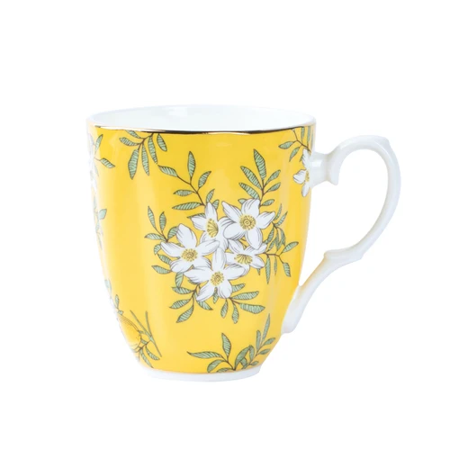 Mug Английский день чашка костяного фарфора кофейная чашка блюдце набор ручная роспись золото роскошный керамический ситечко таза кафе свадебный подарок E5 - Цвет: Mug