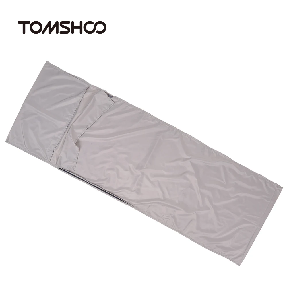 TOMSHOO 70*210 см спальный мешок для путешествий на открытом воздухе, кемпинга, туризма, полиэстер, эпонж, здоровый спальный мешок с наволочкой, для путешествий, отеля - Цвет: Khaki