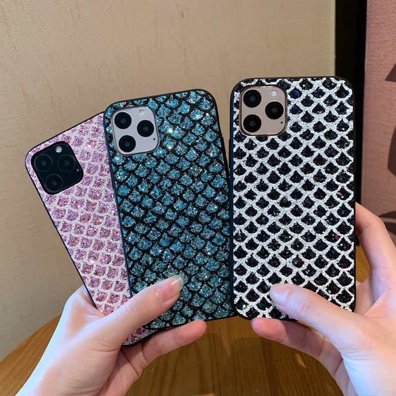 

Bling Glitter Sequins Diamond Matte Soft Silicone TPU Phone Case Cover For iPhone 6 6s 7 8 Plus X 10 11 Pro XS XR Max Coque Capa