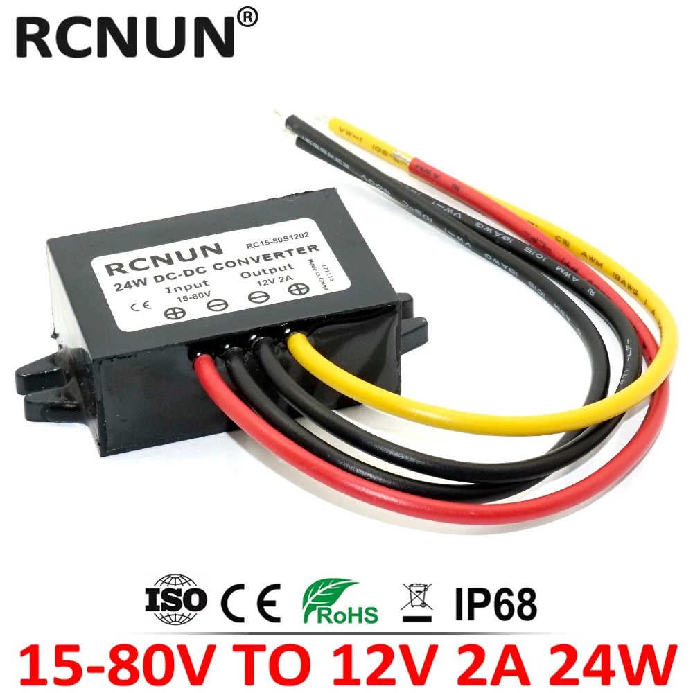 Понижающий преобразователь постоянного тока RCNUN 24 В 36 48 60 до 12 1 А 2 3 5 60-12