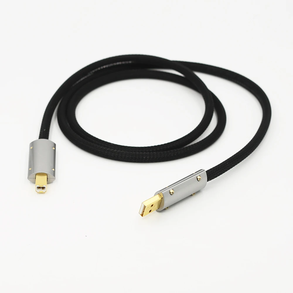 HI-End посеребренный OFC USB аудио кабель, Audiophile USB AB A-B DAC позолоченный DAC декодер принтер кабель для передачи данных