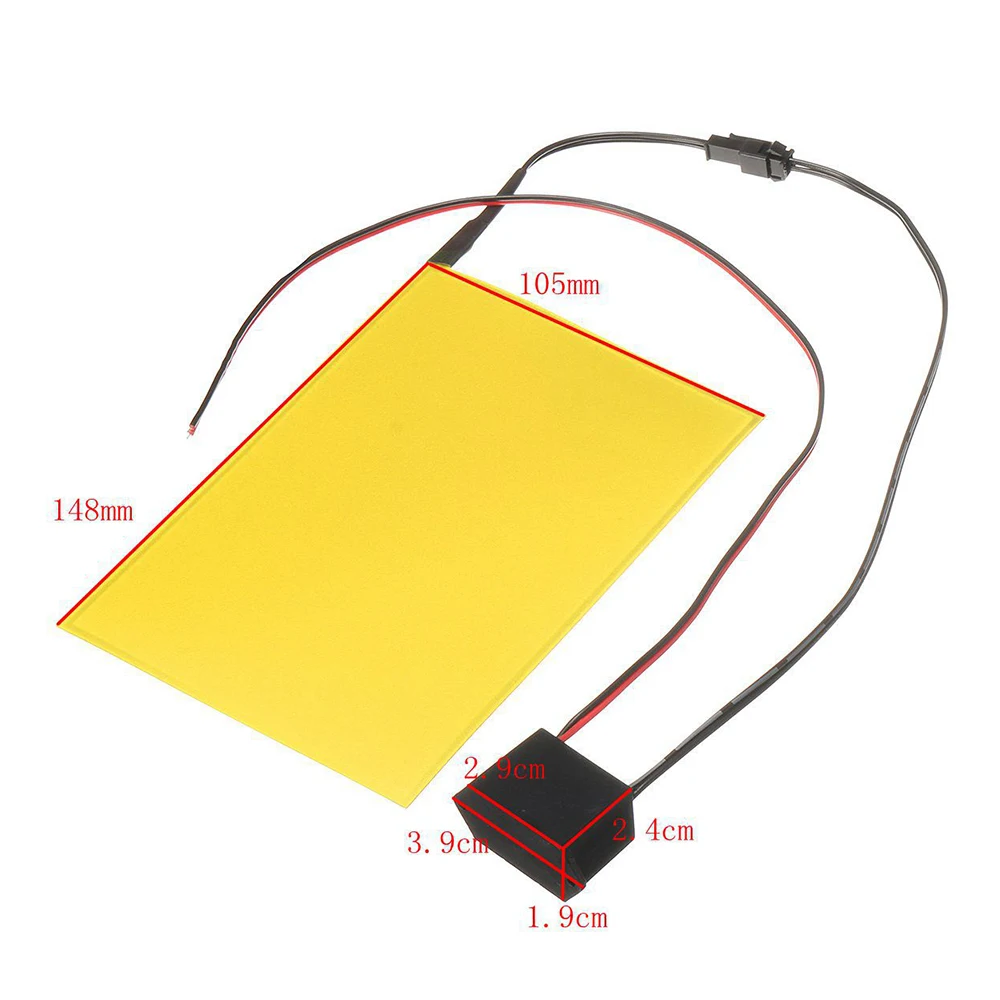Новейшая модель; A6 EL Панель электролюминесцентный можно резать светильник лист неоновые лист, украшенное мозаикой из драгоценных камней, 12V привод - Испускаемый цвет: Yellow