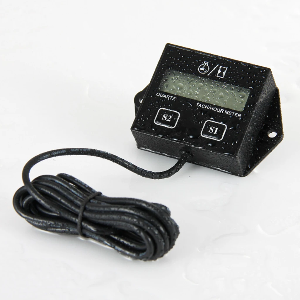 Tachometer Small Engine Inductive Tach Hour Meter for Chainsaw Motorcycle ATV