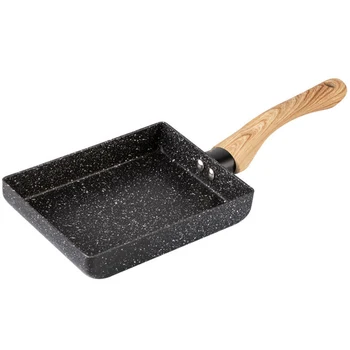 

Frying Pan Tamagoyaki Omelette Black Non-Stick Pan Fry Egg Pan Pancake Kitchen Pot Only Use for Gas Cooker-Black