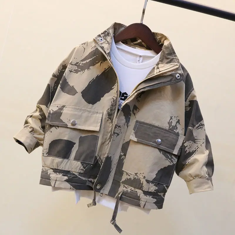 

Boys Jackets Fashion Camouflage Print Baby Boy Coat 3 4 5 6 7 8 Years Toddler Baby Boy Outwear Kids Clothing Autumn High Quality