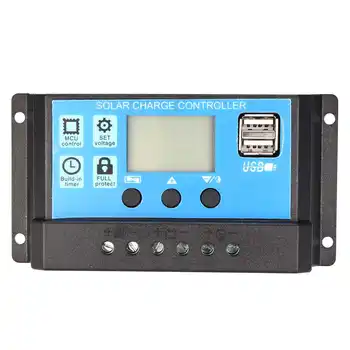 

PWM 30A Solar Panel Controller Regulator Charge Battery Protection LCD Display Controllers Electrical Equipment