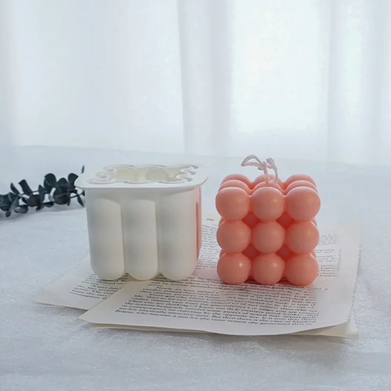 1 PCs Square Cube Candle Mould Soy Wax Essential Oil Aromatherapy DIY Cloud Shape Material 3D Silicone Mold | Дом и сад