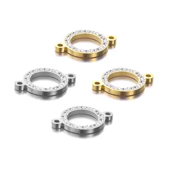 

5pcs/lot stainless steel high quality Round Rhinestone Connector for Bracelet Jewelry Making Craft DIY Handmade Findings