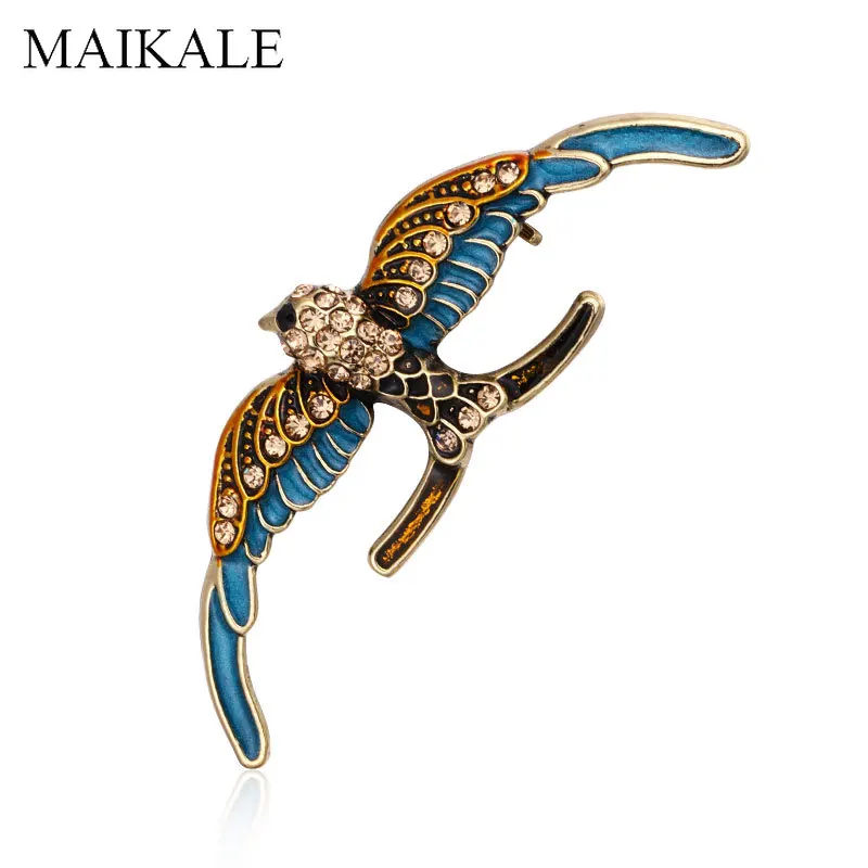 Женская/Детская брошь в форме орла MAIKALE эмалированная птицы тканевая шаль
