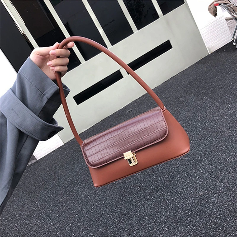 

Crocodile Pattern Small Crowd Women 2019 New Retro Temperament Handbag Pu Fashion Single Female Shoulder Underarm Bag OC851