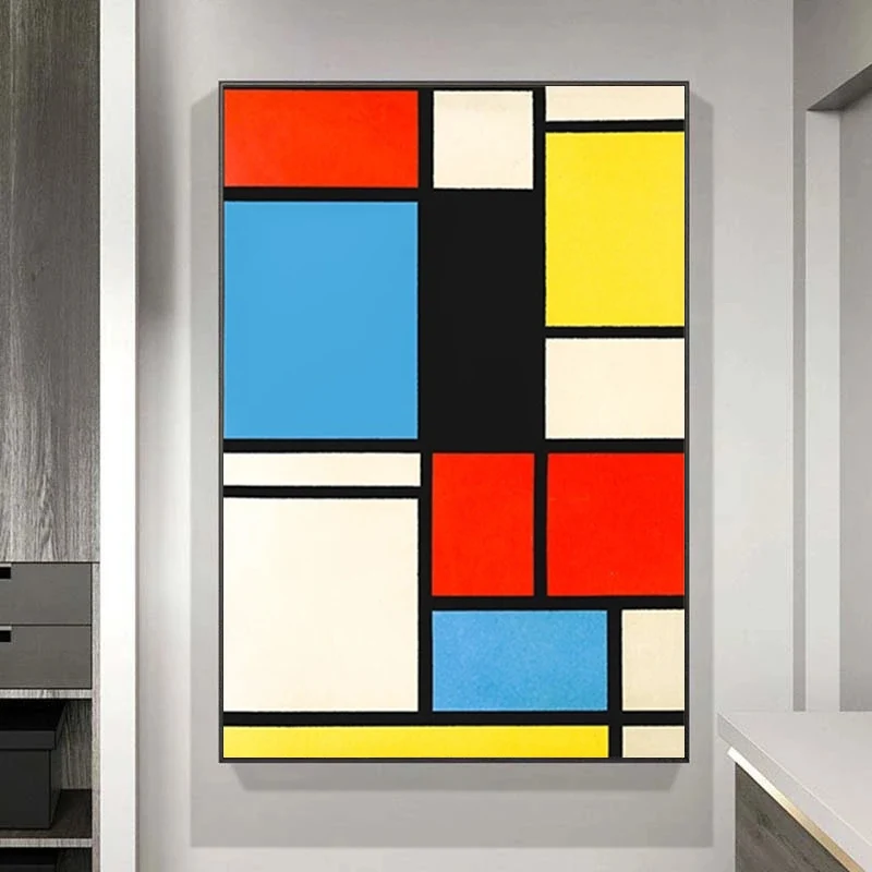 Piet Cornelies Mondrian классическое искусство Геометрическая линия красный синий желтый