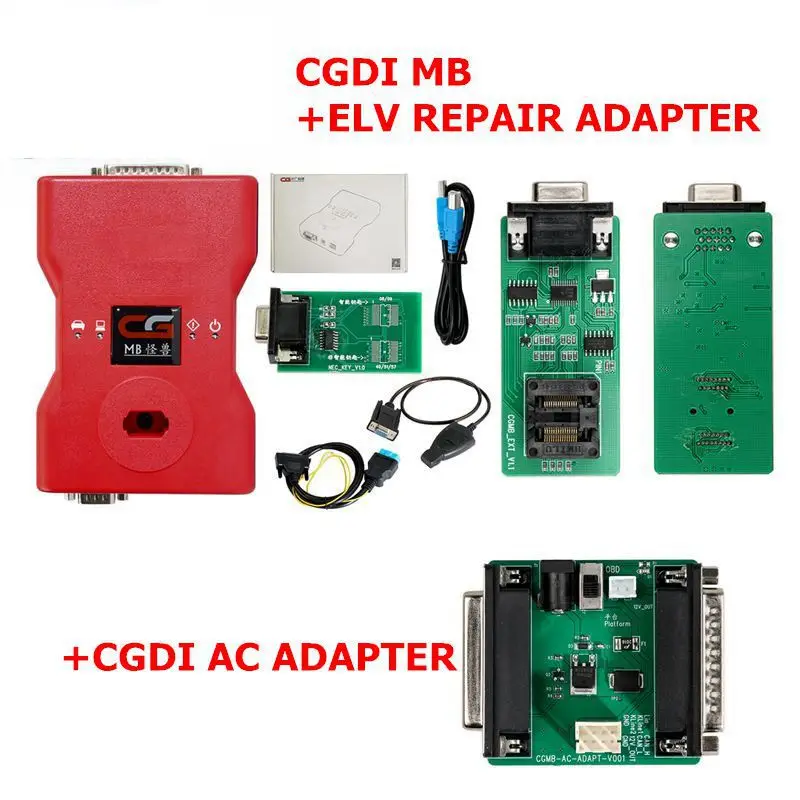 CGDI Prog MB для Benz Поддержка всех ключей, самый быстрый ключ с ELV адаптером и симулятором и адаптером переменного тока и EIS ELV CGDI для Benz - Цвет: CGDI ELV RE AC