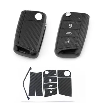 

Carbon Fiber Car Key Cover Sticker For VW Volkswagen Golf 7 MK7 GTI Skoda Octavia A7 A 7 2014 2015 2016 Seat Leon Ibiza CUPTRA