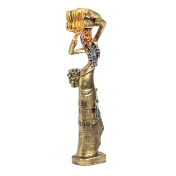 

Exotic African Statue Retro Dai People Teenage Girl Art Sculpture Creative Resin Craft Desktop Office Decorations for Home R3416