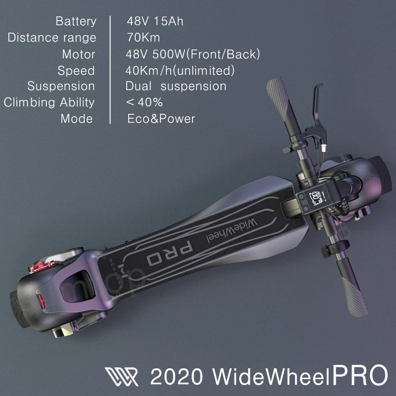 Mercane WideWheel Pro 48V 500 W/1000 W Kickscooter умный электрический скутер с широким колесом, двухмоторный дисковый тормоз, скейт, Ховерборд