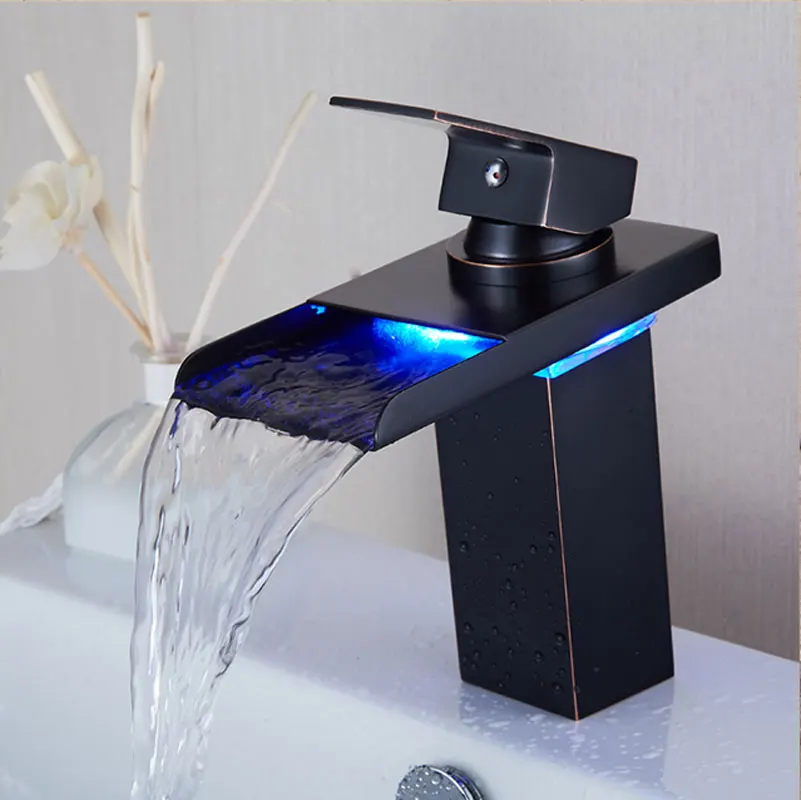 New-Arrival-LED-Chrome-ORB-Blacked-Basin-Faucet-Bath-Vanity-Sink-Tap-Hot-and-Cold-Water