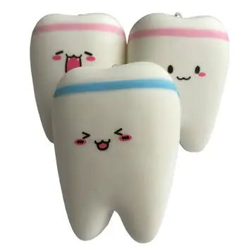 

2019 White Tooth Toy Squishy Cartoon for Creative Drop Shipping