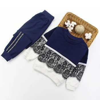 

ZWY555 Girls Clothes Set Letter Pattern Sweatshirt + Pants Sport Clothes For Girls 2021 Spring Autumn Kids Girl Clothes